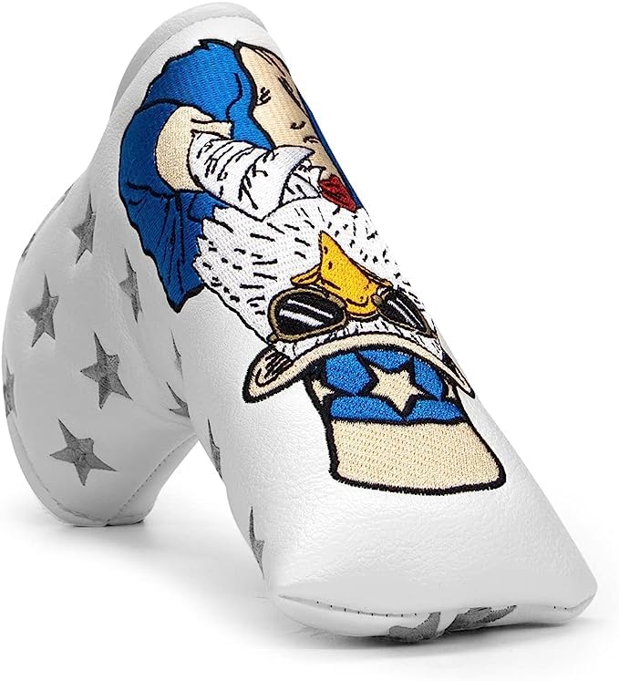 Magic Eagle Golf Putter Headcover Magnetic Closure Golf Blade Putter Cover (White)
