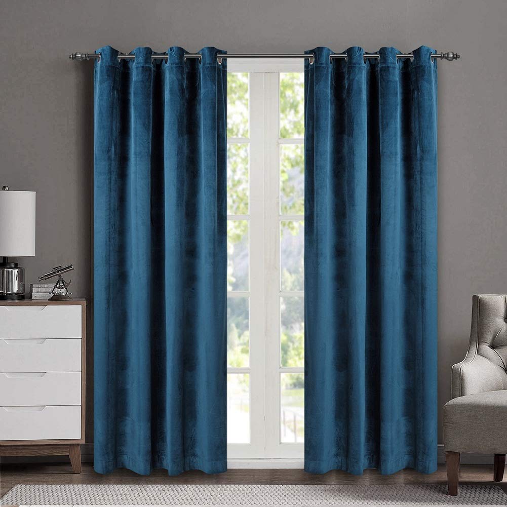Amazon Com Singinglory Velvet Curtains 2 Panels Set Blackout