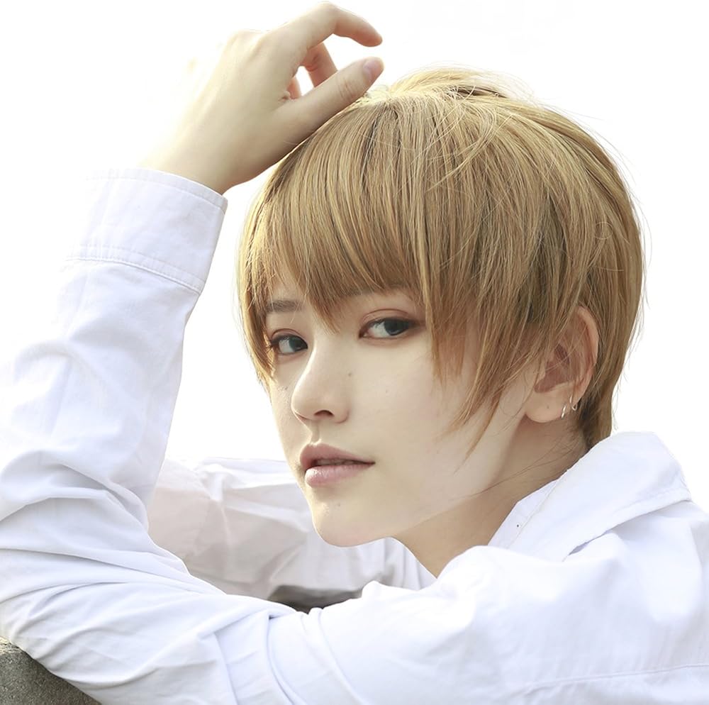 Amazon インマン Inman フルウィッグ ウィッグ かつら ショート 短髪 金髪 ストレート ファッション ゆるふわ 自然 耐熱 ゴールド ウィッグ 通販