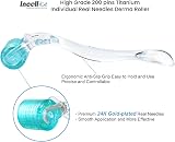 INCELLICE Derma Roller 1.5mm 200 Titanium Needles Beard Hair Growth Face Body view 3