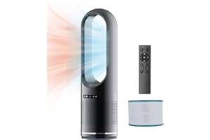 Faryuan 3 IN 1 Tower Fan, 31.5Inch Cooling & Heating Bladeless Fan with HEPA Filter 99.97%, Floor Fan Combo 80° Oscillating with Remote, 8H Timer for Indoor, Bedroom, Home Office Room