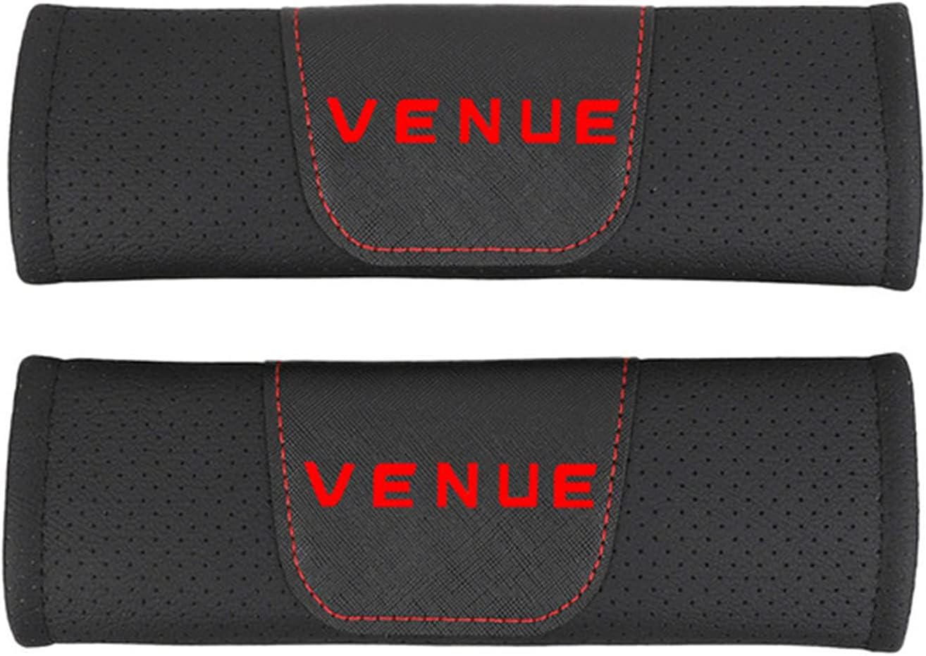 For Hyundai Venue Car Seat Belt Cover And Shoulder Pad,Carbon Fiber Leather Material,Car Seat