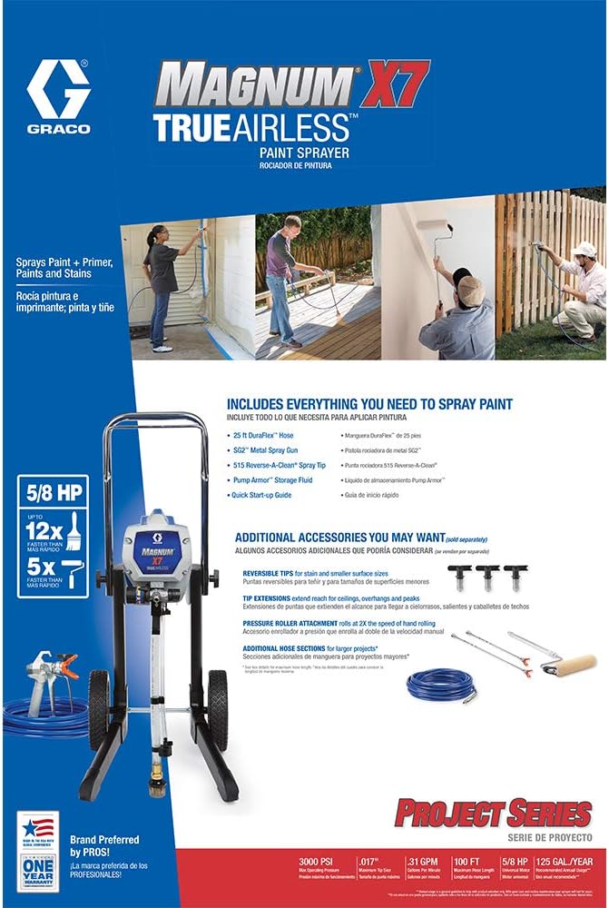 Graco Magnum 262805 X7 Cart Airless Paint Sprayer - Power Paint Sprayers - 