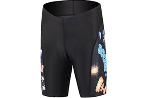 L PATTERN Youth Cycling Jersey Short Sleeve Cycling Shorts for Kids Boys Girls Printed Padded Breathable Biking Shorts