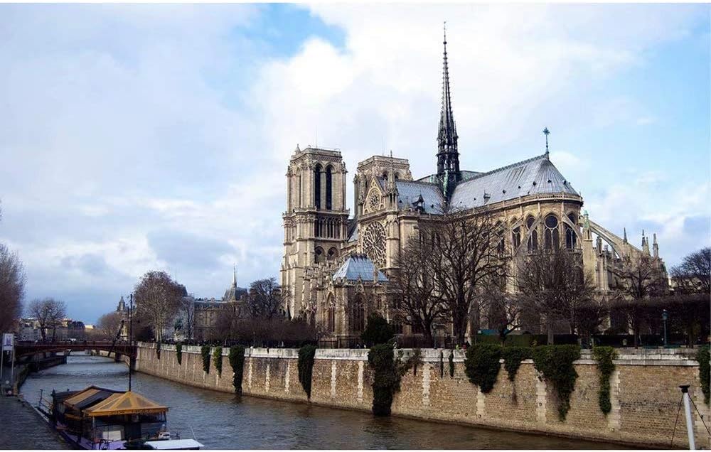 Notre Dame - Paris, France Diamond Cross Stitch Painting Number Kit 5D Diamond Crystal Rhinestone Embroidery Painting