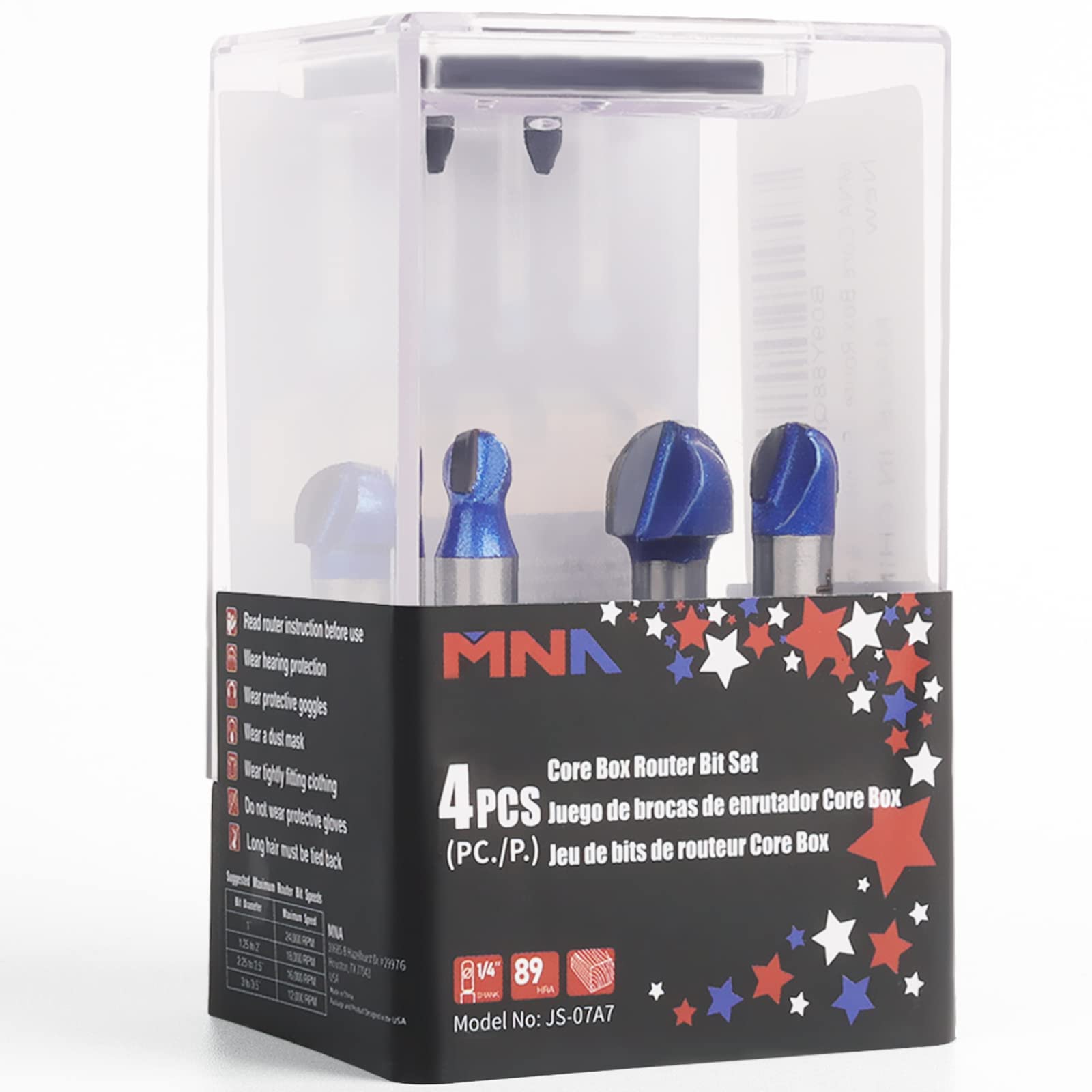 MNA Core Box Router Bit 4 Pcs Set, 1/4 Inch