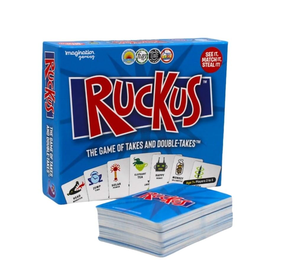 TIPSY LAND Ruckus Card Game | Award-Winning Fast-Paced Card Stealing Game for Kids & Families | 2-5 Players | Ages 6+ | 72 Cards Included