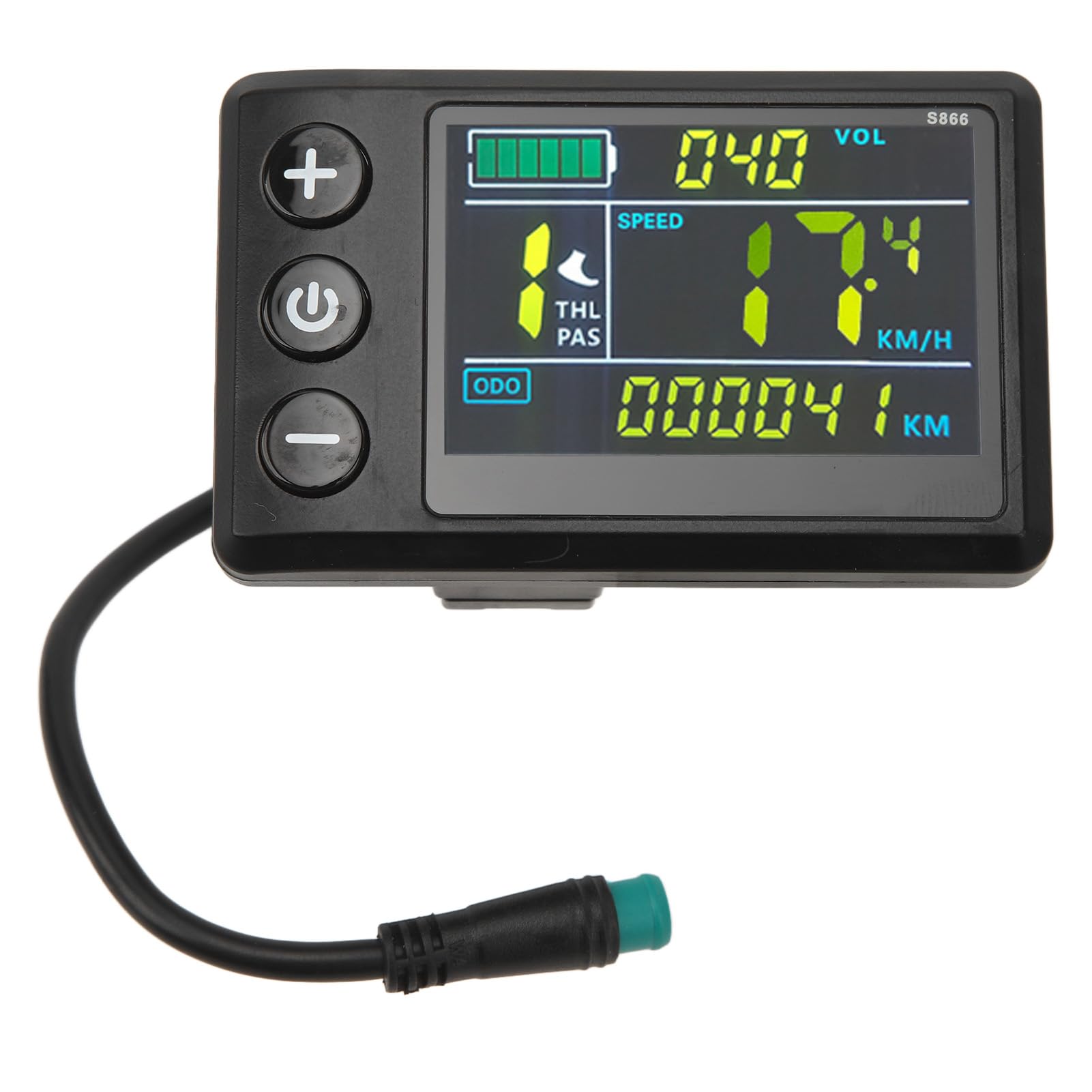 Electric Bike LCD Display, Multi Information Display Meter Waterproof ABS with Adjustable Brightness, Display Control Panel Waterproof LCD Display Meter for Electric Bike Bicycle