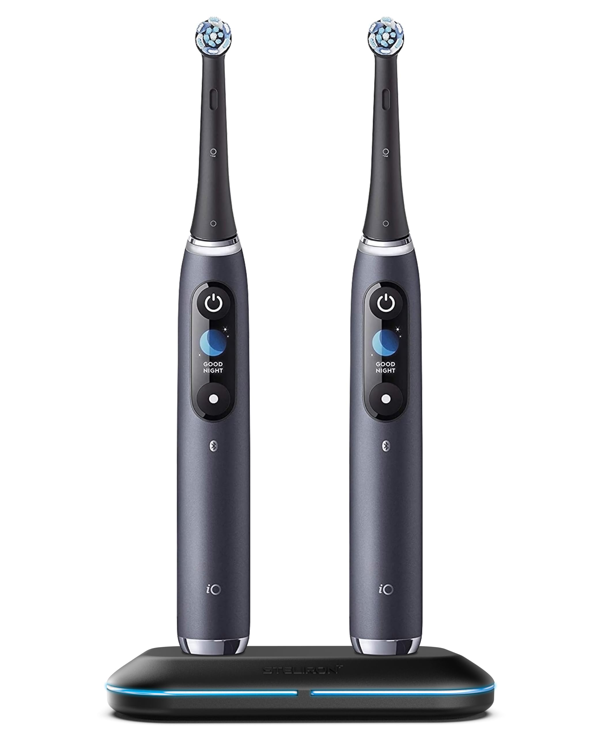 GALVANOX Dual Electric Toothbrush Charger for OralB iO Series 10/9 / 8/7 / 7G, Magnetic Charging Base with LED Indicator (Travel-friendly) USB Powered Replacement for Braun OralB iO Models