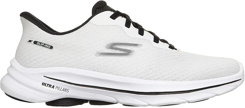 Mujer Go Walk 8 Nadia Slip-In ENTRENADOR, White Textile/ Black Trim, 37.5 EU