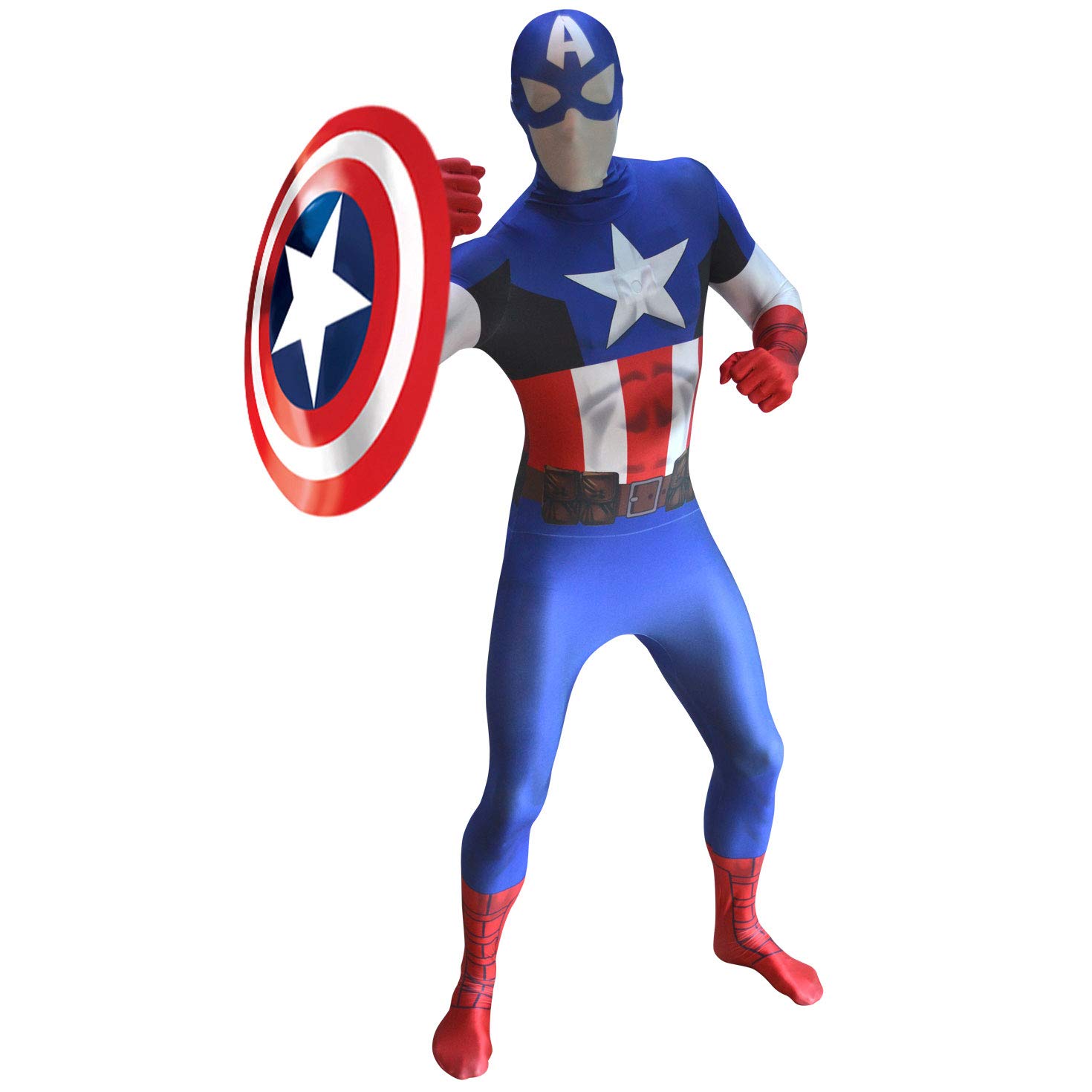 Official Captain America Delux Digital Morphsuit Fancy Dress Costume - size Large - 5”5-5”9 (163cm-175cm)