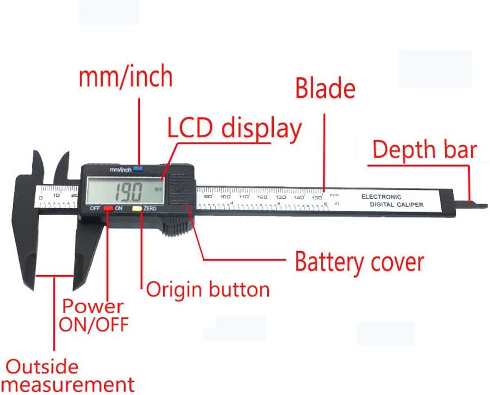 Jeval PERFECT SHOPO Digimatic Vernier Caliper/Digital Electronic Vernier Caliper with long jaw plamstic digital vernier caliper