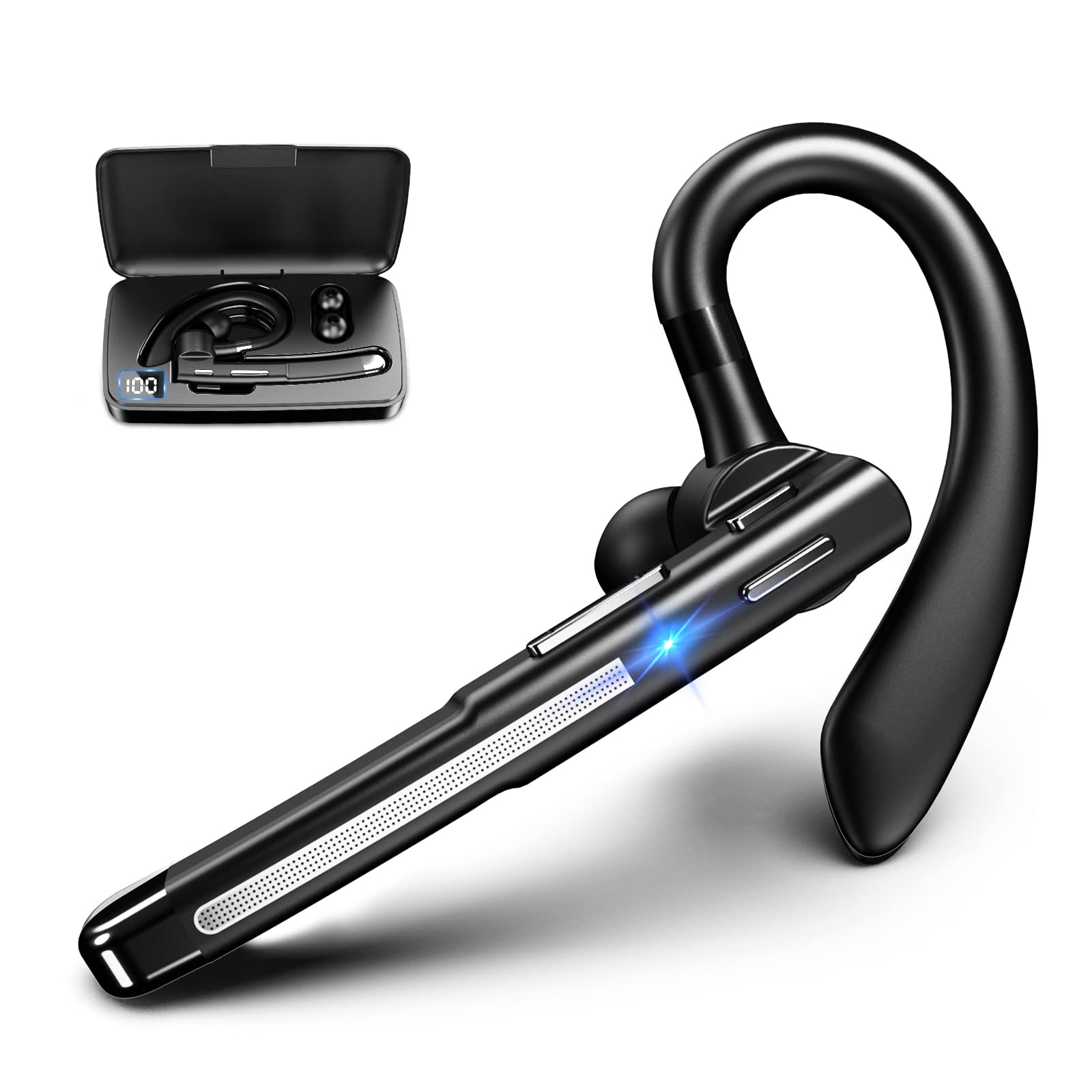 Boytond Bluetooth Headset V6.1,100Hrs Talk Time Wireless Earpiece with Mic for Work