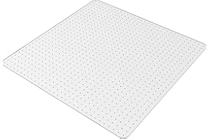HOMEK Office Chair Mat for Carpet, 48" x 48" Transparent Floor Protector Mats for Low Pile Carpeted Floors, Easy Glide Carpet Mat for Office Chairs