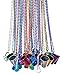 Bulk Beads; Mardi Gras Beads Necklaces With Super Sized Charms; 36 Bulk Pack, Fun Party Beaded Necklaces