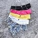 ZAH Women's Sexy Booty Cut Off Denim Shorts Low Waist Hot Pants(Rose-L)