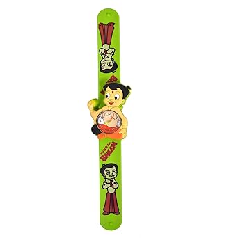 Angelfish chhota beem Standar auto Close Band Green Color Kids Watch