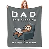 QDVXZA Funny Dad Birthday Gifts, Dad is Not Sleeping Sloth Blanket, Blanket Gifts for Dads from Daughter Son, Dads Gifts for Christmas Fathers Day, Super Soft Throws Blanket for Father 50"x40"