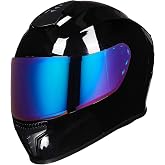 AUBOA Full Face Motorcycle Helmet DOT Approved Adult Men Women MD-813 | Lightweight ABS/EPS, Tinted Visor, Multi-Vent, Washable Liner, Metal Buckle, Detachable Nose Guard, Street Bike/Motorbike