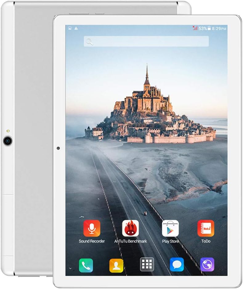 10 inch Android Tablet PC, 5G Wi-Fi, 4GB RAM,64GB ROM, Octa -Core Processor, IPS HD Display, 3G Phablet with Dual Sim Card Slots, WiFi, Bluetooth, GPS, Penen Tablets for Kids,M2 (Silver)