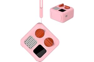 PROfezzion Silicone Case for Yoto Mini Player, Yoto Mini Jacket with Wrist Lanyard Protective Sleeve Case for Kids Mini Audio Device Anti-Slip Silicone Skin Cover - Pink