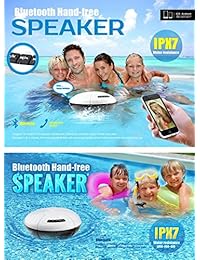 Altavoz portátil para piscina, flotador, Bluetooth, inalámbrico, impermeable, estéreo, a prueba de salpicaduras, a prueba de polvo, para exterior, baño, barco, coche, playa, casa, ducha, IPX7 Dual 5 W, discos de audio de sonido superior