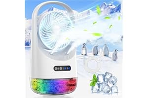 BAIWU Portable Air Conditioners, Mini Air Conditioner with 120° Autorotation, Air Cooler with 7-color night light and force 3 winds, Air Conditioner with Office, Bedroom, Room, Home & Camping