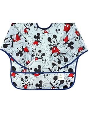 Bumkins Disney Baby Waterproof Sleeved Bib, Mickey Mouse Classic (6-24 Months)