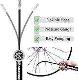 AMZOON Mini Bike Pump with Gauge, 27.5 cm, Presta/Schrader, 120 PSI view 4