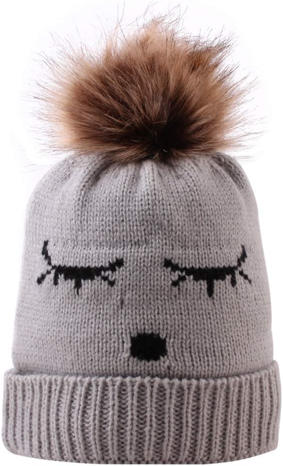 grey wool bobble hat