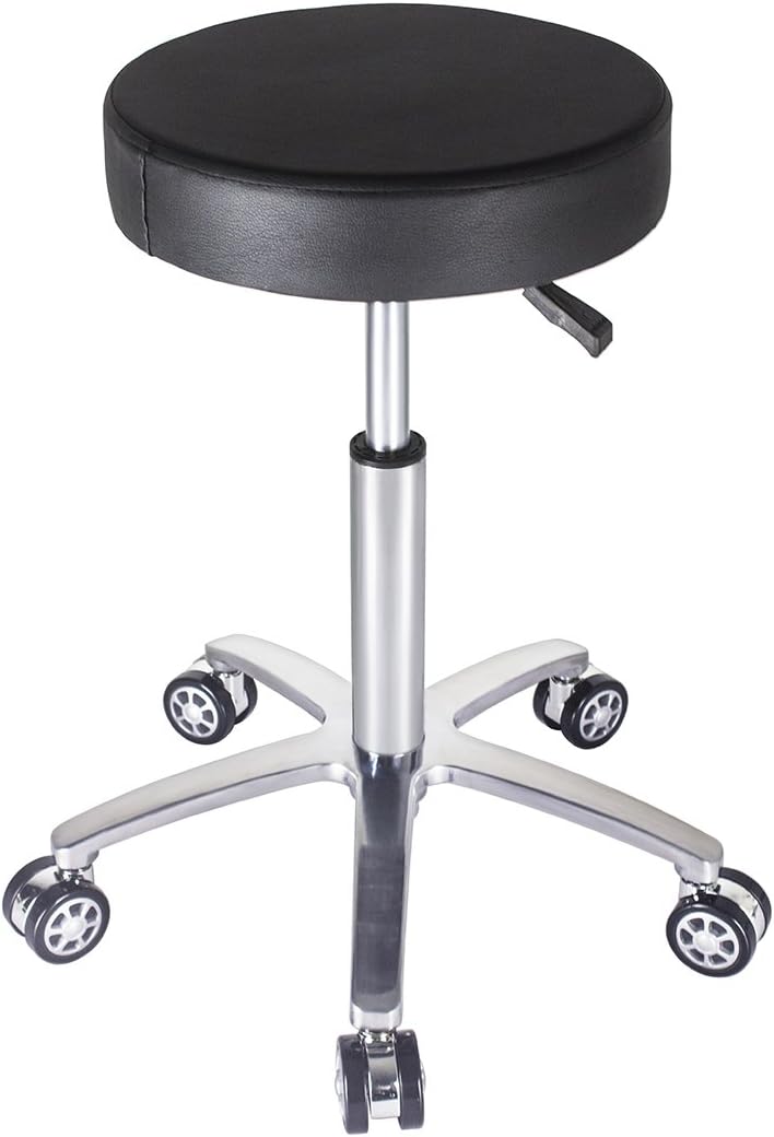 Rolling Stool Swivel Chair for Office Medical Salon Tattoo Kitchen Massage Work,Adjustable Height Hydraulic Stool with Wheels (Black): Office Products