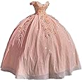 Jingliz Long Prom Dress Off The Shoulder Quinceanera Dresses Ball Gown Tulle 3D Hand Made Flowers Sweet 16 Dresses