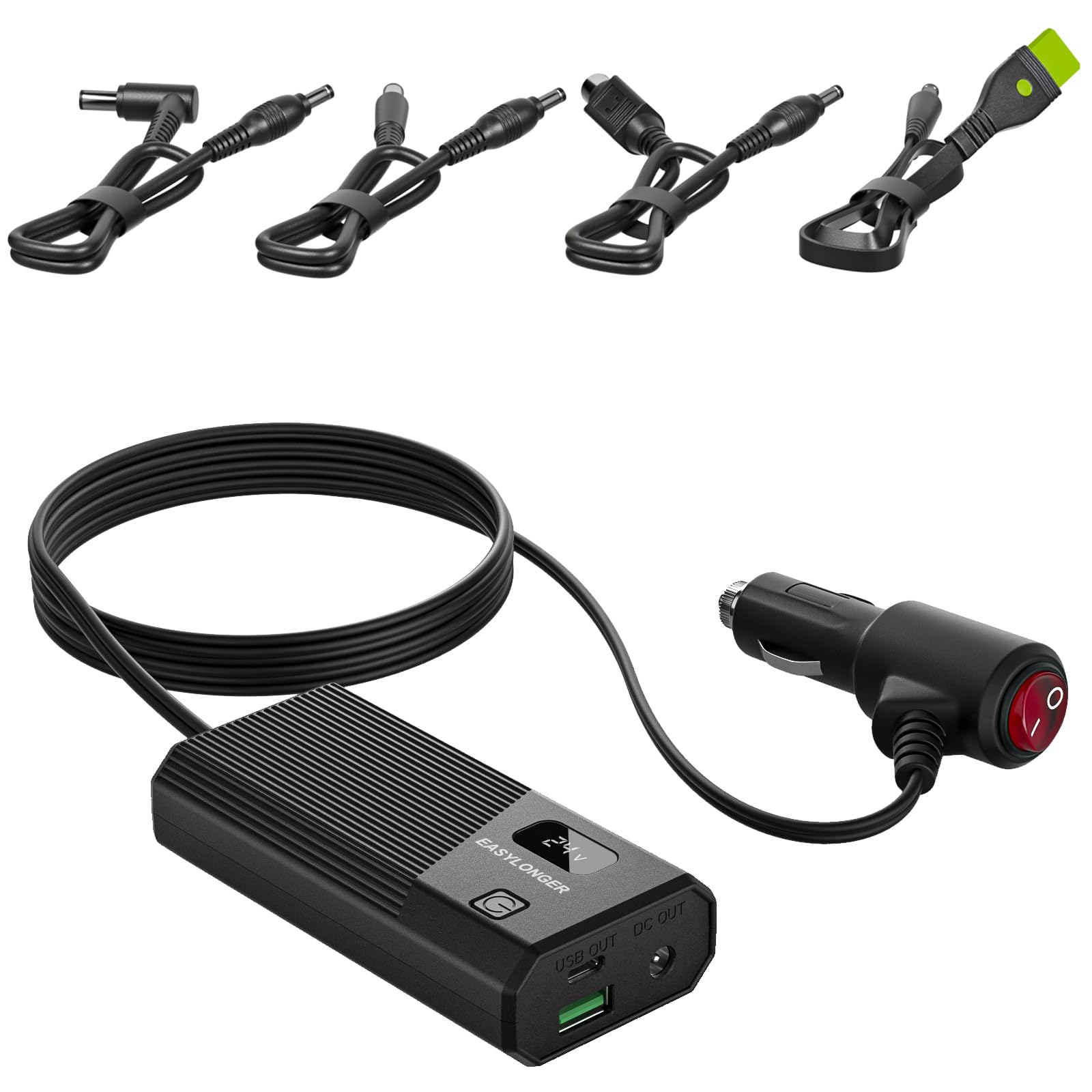 Photo 1 of EASYLONGER Car Adapter for CPAP, DC 12/24V Converter CPAP Power Cord, 84W Car Charger with 4 DC CPAP Cables for ResMed S9/ AirSense 10/ AirCurve 10/ AirMini/AirSense 11/ Philips Dreamstation etc