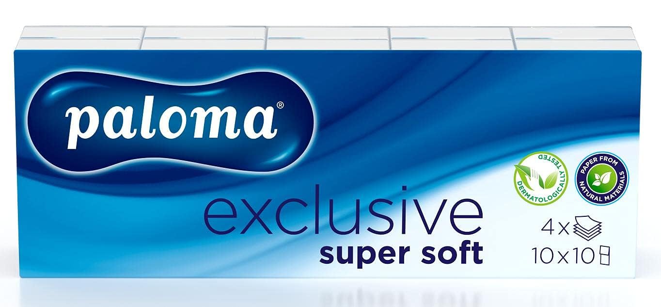 Paloma Paper Pocket Handbag Tissues Pack of "I Love Art" Exclusive Super Soft, 10 Packs of tissues 4 Ply