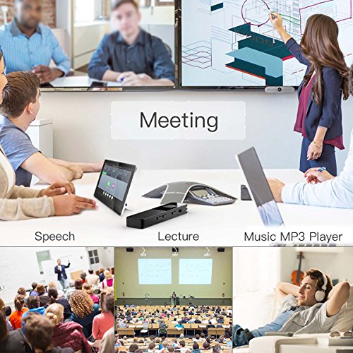 Voice Recorder, 8GB 1536Kbps Digital Audio Sound Recorder Dual Microphone Dynamic Noise Reduction USB Rechargeable Voice Activated Recorder with OLED Screen A - B Repeat for Lecture Meeting - Thumbnail 6
