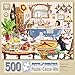 Bits and Pieces - 500 Piece Jigsaw Puzzle - Cats Love Bubbles - Cat Puzzle - by Artist Rosiland Solomon - 500 pc Jigsaw