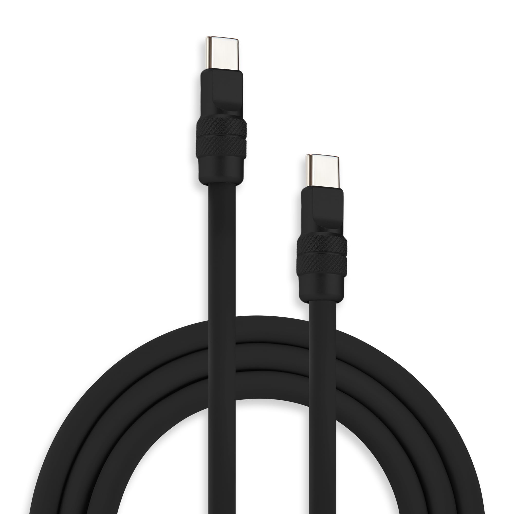 Photo 1 of chubbycable Chubby 2.0 Fast Charging Cable Durable Soft Silicone USB C Cable 240W Extra Thick Charger Cord Compatible with iPhone 17-15 Series iPad, Black+Black, Type-C to Type-C, 3.3 FT