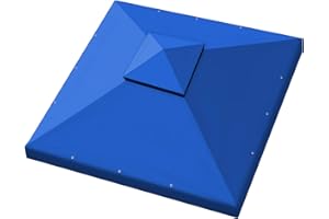 BenefitUSA 119x119“ Gazebo Canopy Replacement Top Double Tiered Canopy Top Cover (Blue)