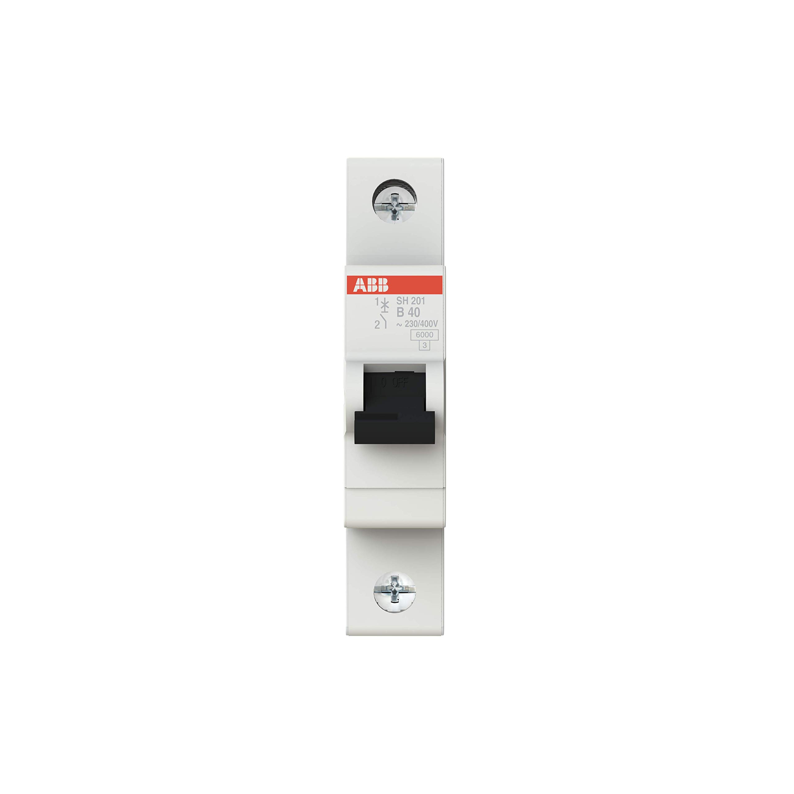 ABB SH201-B40 Miniature Circuit Breaker, 1 Pole, 40 Amp (ABB2CDS211001R0405)