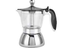 Gavigain Moka Induction Stovetop Strong Coffee Maker, Moka Pot Premium Crystal Shape Top Stovetop Coffee, Moka Pot - 4 cup, Classic Italian coffee maker for Coffee Lover