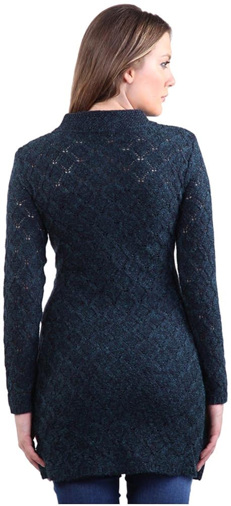 montrex acro wool winter long coat for women, girls (navy blue)