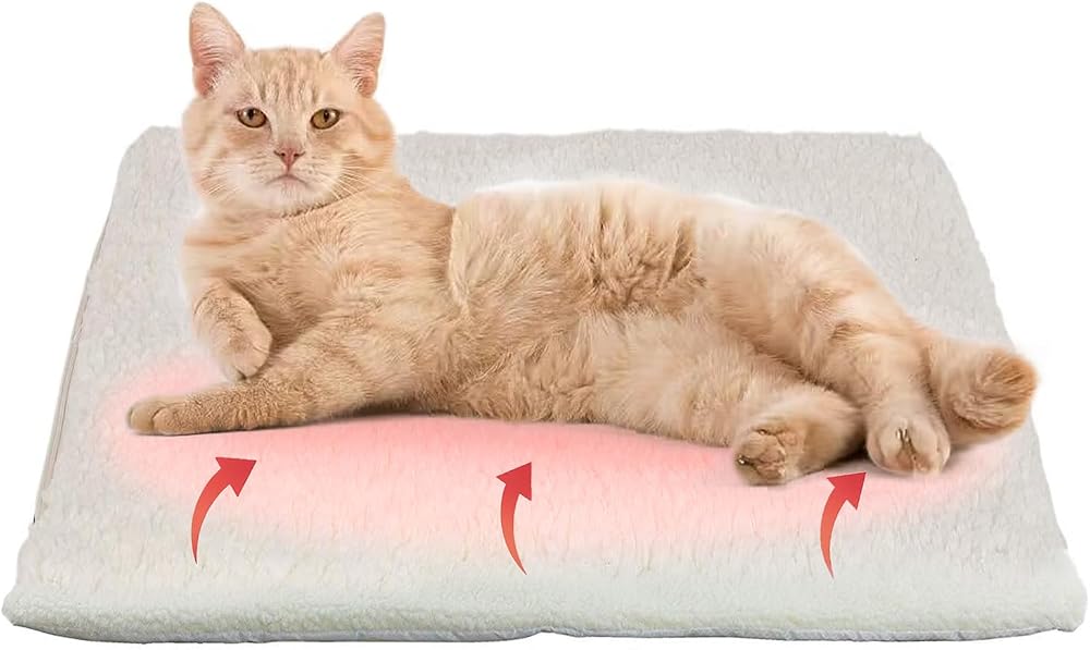 GingerUPer Self-Heating Pet Pad 60x45 cm Cat Dog Blanket With Washable Cover