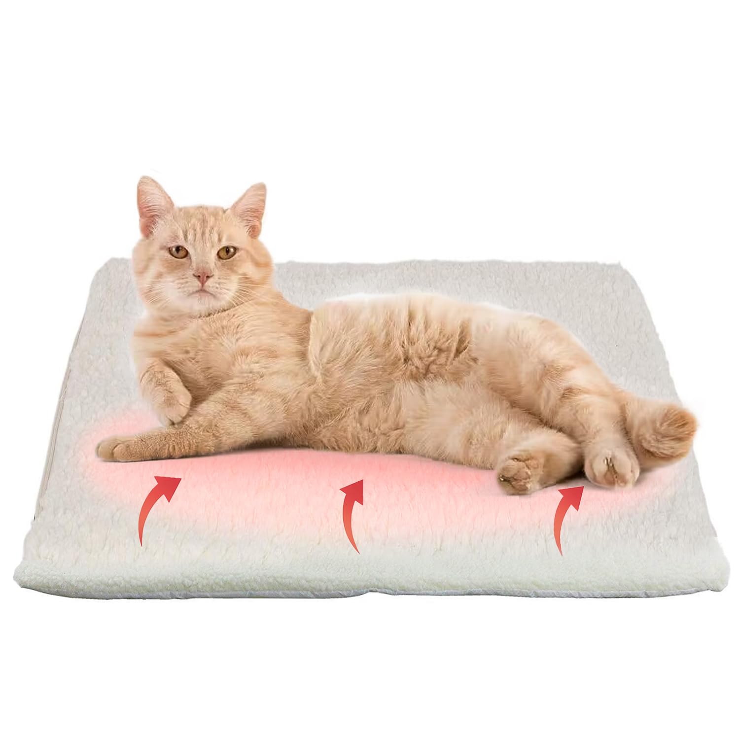 Self-Heating Thermal Pet Pad, Cat Blankets for Indoor Outdoor, Pet Pads with Removable and Washable Cover, Self-Warming Winter Pet Bed Mat Blanket for Cat Rabbits Puppies Kittens 60x 45 cm