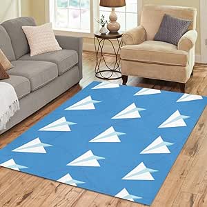 Alfombra Alfombrilla 5x7 Avión de papel Joven Linda Personalizada