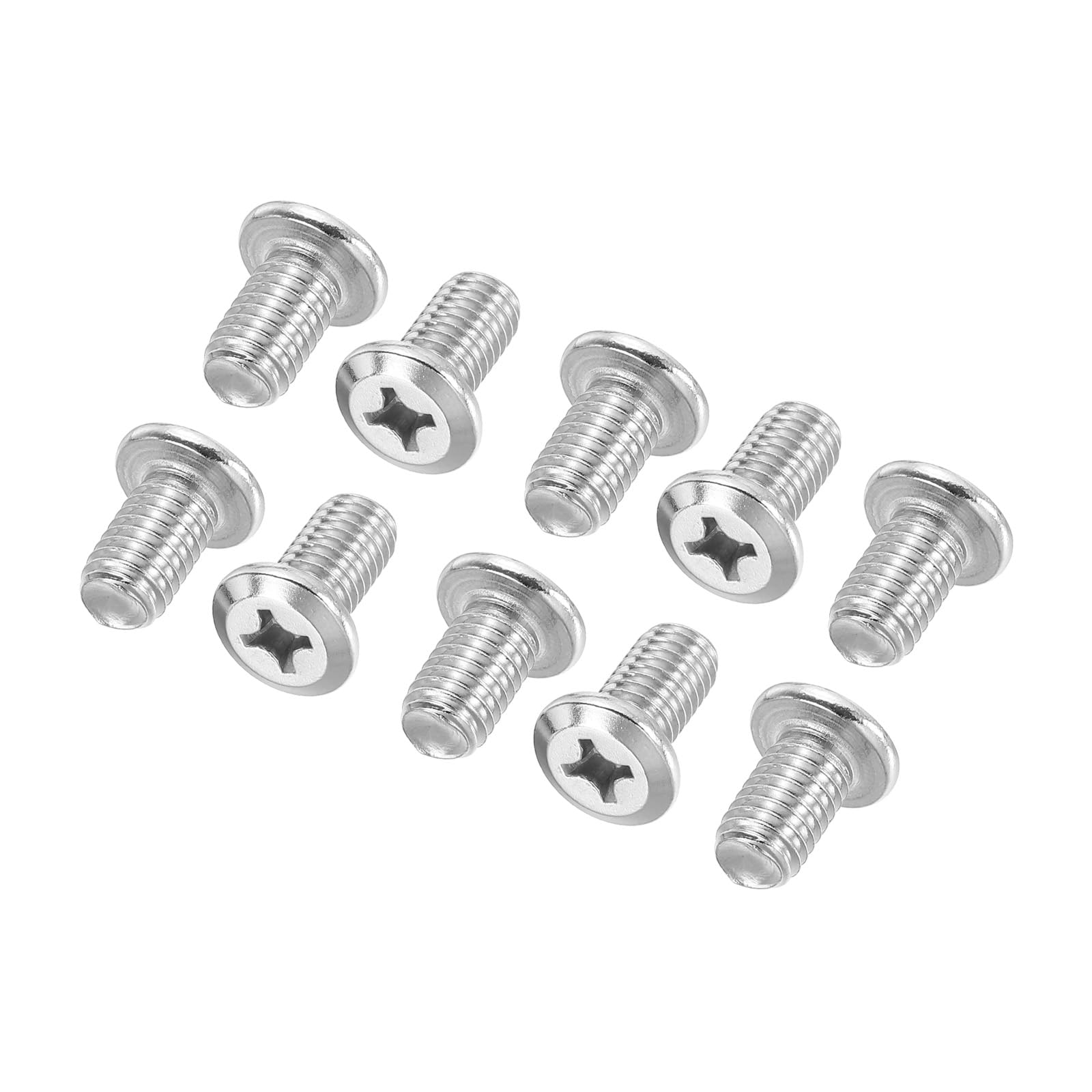 PATIKIL Flat Round Head Phillips Screws, 16 Pack M8-1.25 x 14mm Binding Screws 304 Stainless Steel 18-8 Full Thread, Phillips Drive Machine Screw Furniture Screw Connector Bolts