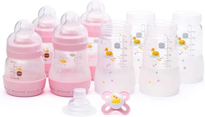 MAM Easy Start Anti-Colic Bottle Starter Set 4x Bottles Soother Lilac