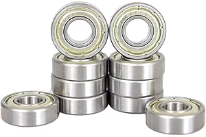 KABOBEARING 10 Pcs 698ZZ Double Metal Seal Bearings 8x19x6mm,Z3V3 High Speed Sealed Miniature Bearings.