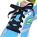 SlackLace - Flat Elastic Shoe Laces - No Lock, No Re-Tie, Black, Medium