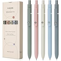 FIOVER 5pcs Gel Pens Quick Dry Ink Pens Fine Point Premium Retractable Rolling Ball Gel Pens Black Ink Smooth Writing for Sch