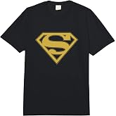 Superman Gold &amp; Black Shield Comfort Colors Adult Heavyweight T-Shirt